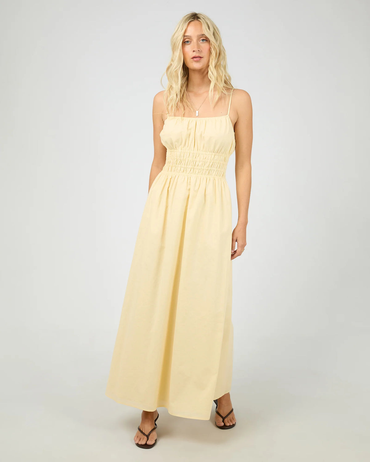 All About Eve Alessa Linen Maxi Dress - Yellow | Laurie Claire Boutique All About Eve Alessa Linen Maxi Dress - Yellow | Laurie Claire Boutique