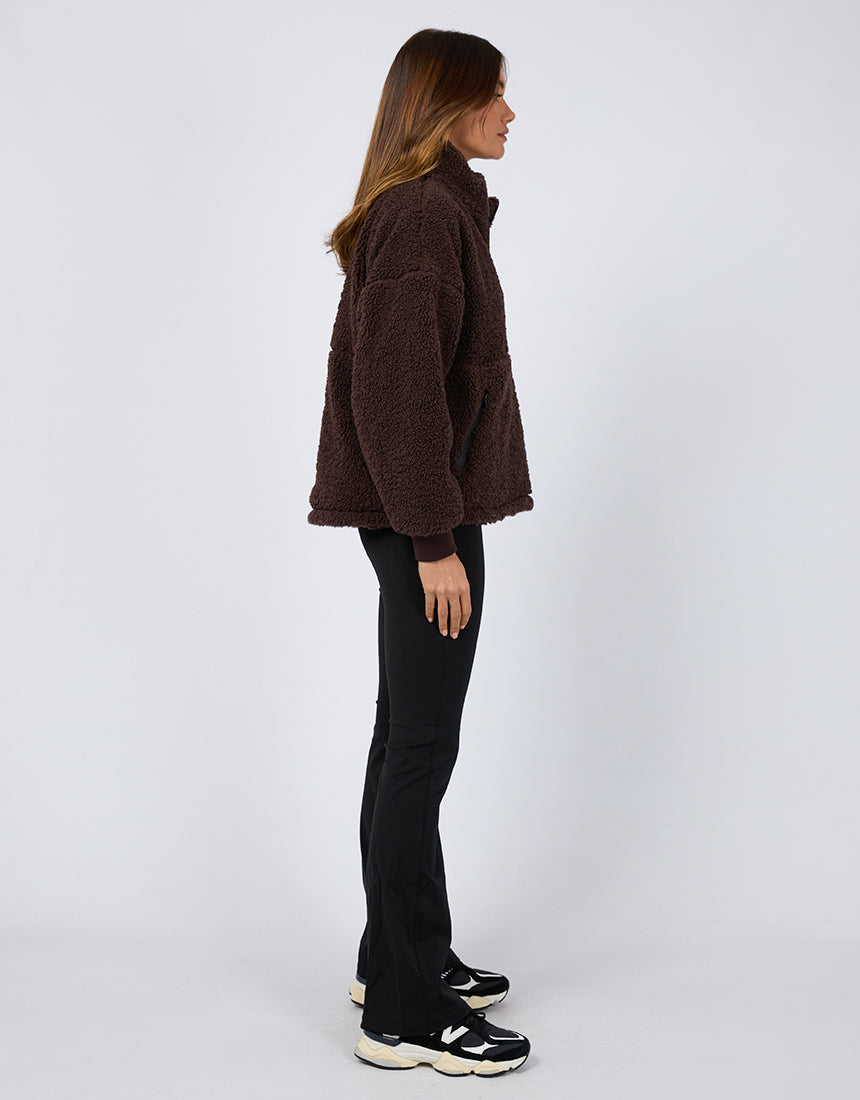 All About Eve Cosy Club Teddy Jacket - Mocha