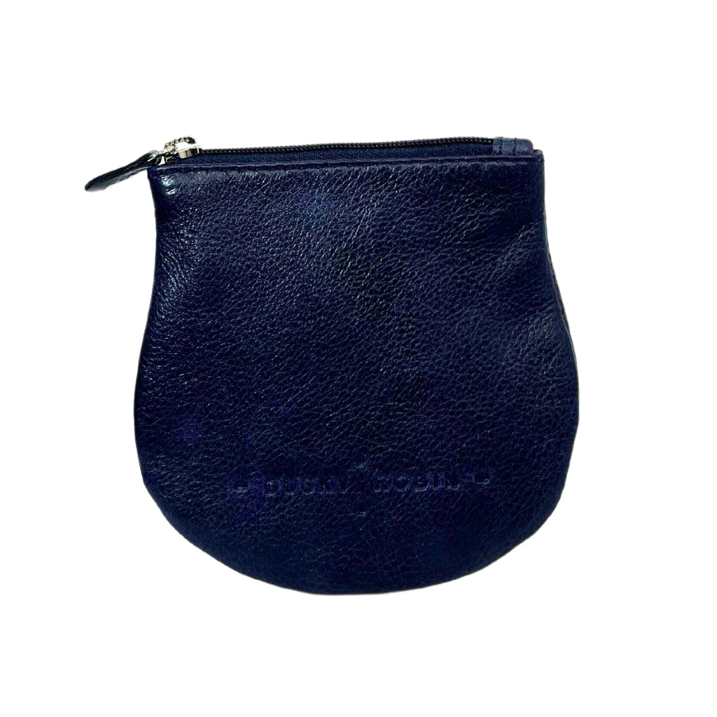 Lilly Coin Purse Navy Dusky Robin Leather Laurie Claire Boutique