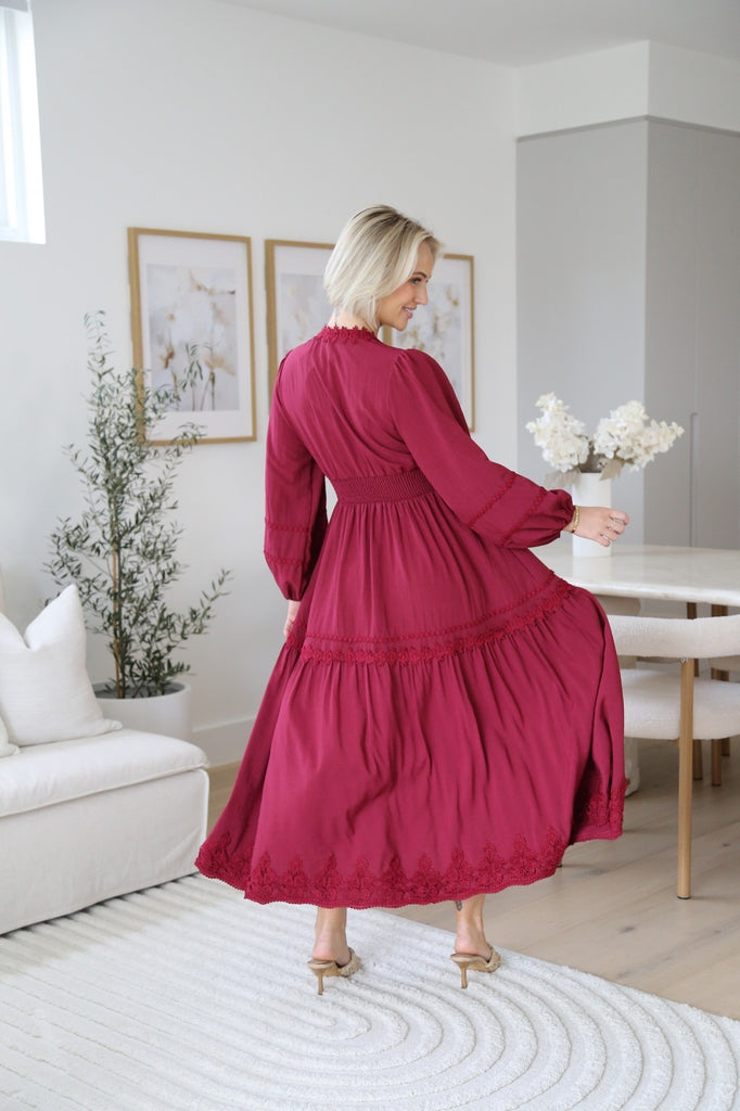 Lossel Maxi Dress - Wine
