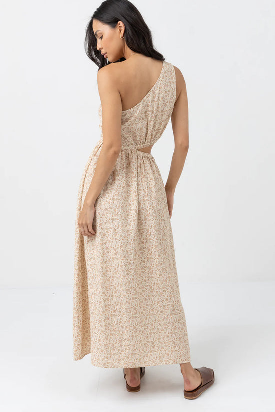 Rhythm Nazare Paisley One Shoulder Maxi Dress - Clay