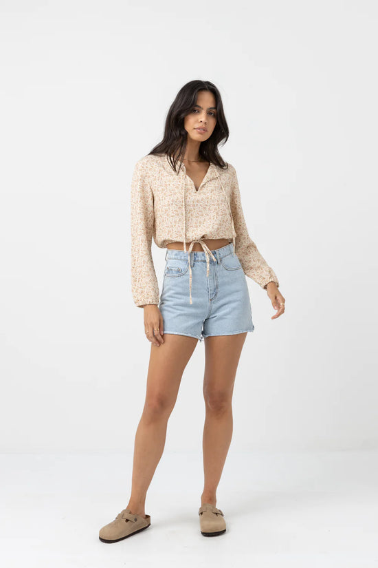 Rhythm Nazare Paisley Long Sleeve Top - Clay