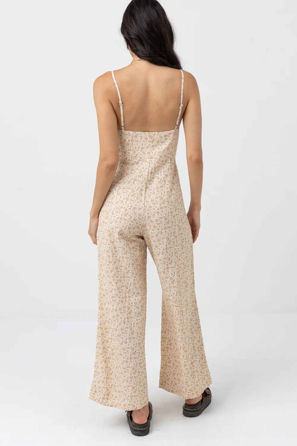 Rhythm Nazare Paisley Wide Leg Jumpsuit - Clay