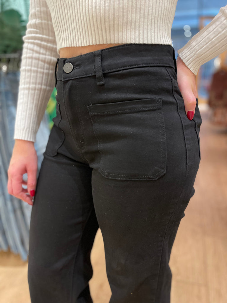 Wakee Aspire Wide Leg Jean - Black