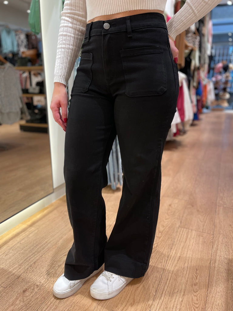 Wakee Aspire Wide Leg Jean - Black