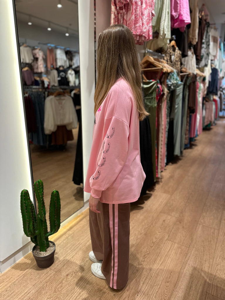 By Frankie Yeehaw Pant Set - Pink/Brown