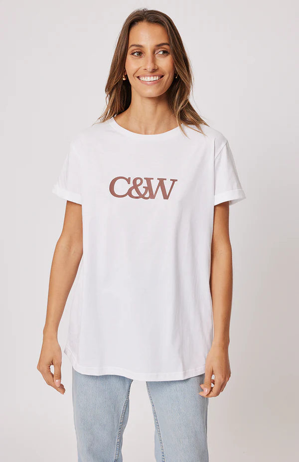 Cartel And Willow Marlo Tee - White/Chocolate