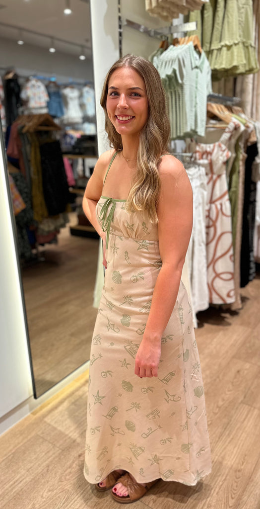Listanes Print Maxi Dress - Sage
