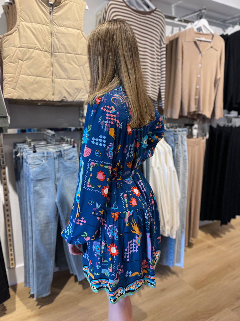 Tenneta Dress - Navy Print