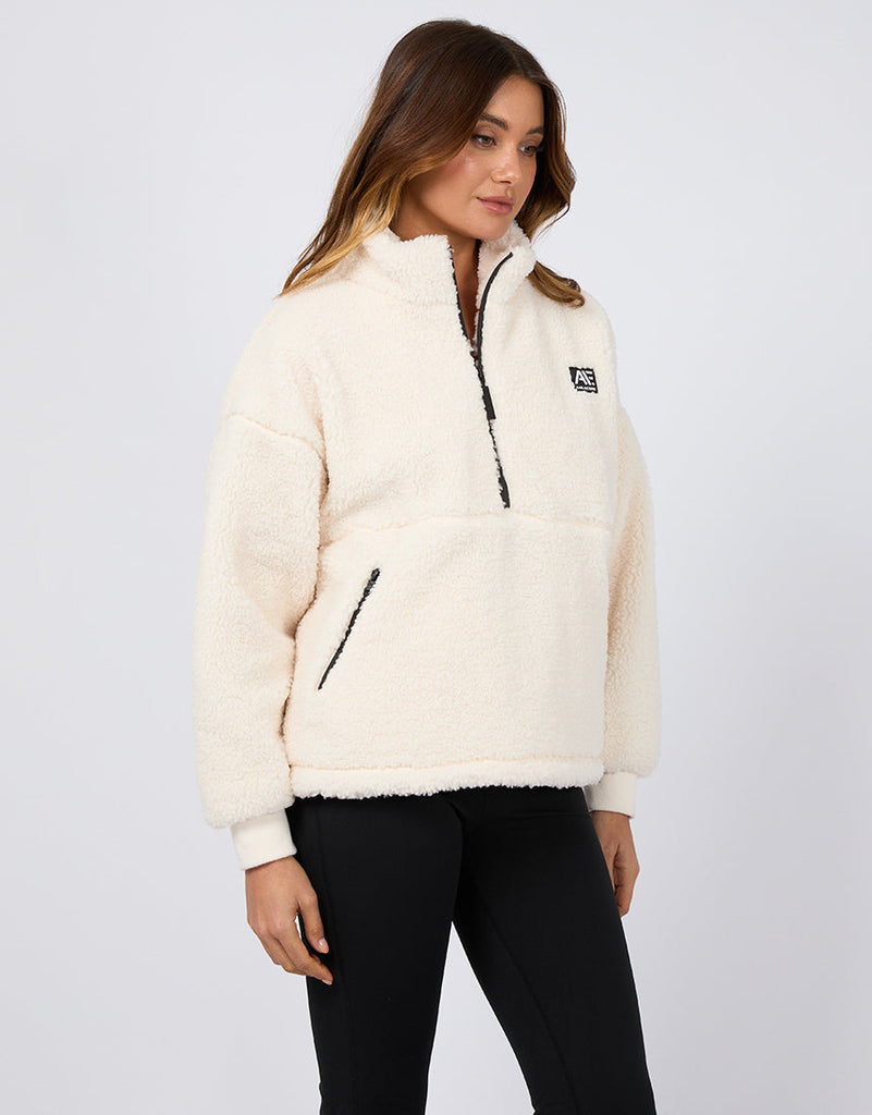 All About Eve Amara Quarter Zip Teddy - Vintage White