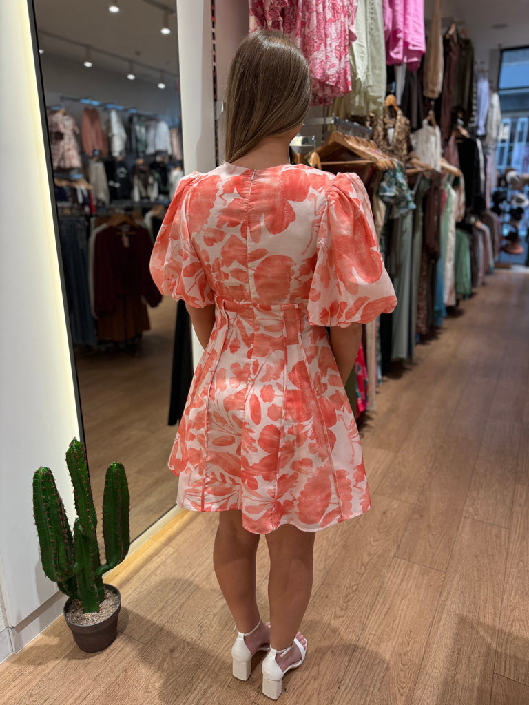Tarvons Printed Dress - Peach