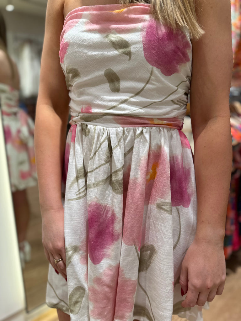 Marrum Strapless Dress - Blossom Print
