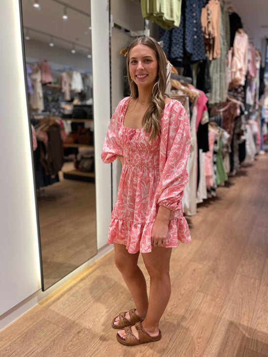 Maribel L/S Dress - Pink Printed