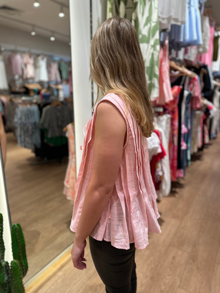 Thohill Tie Front Top - Pink