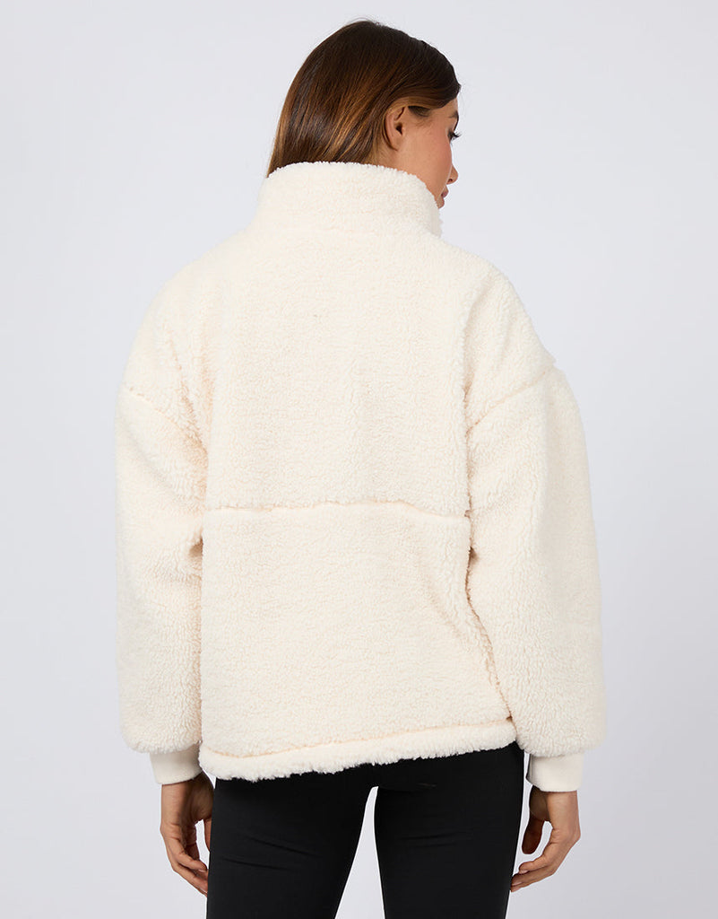 All About Eve Amara Quarter Zip Teddy - Vintage White