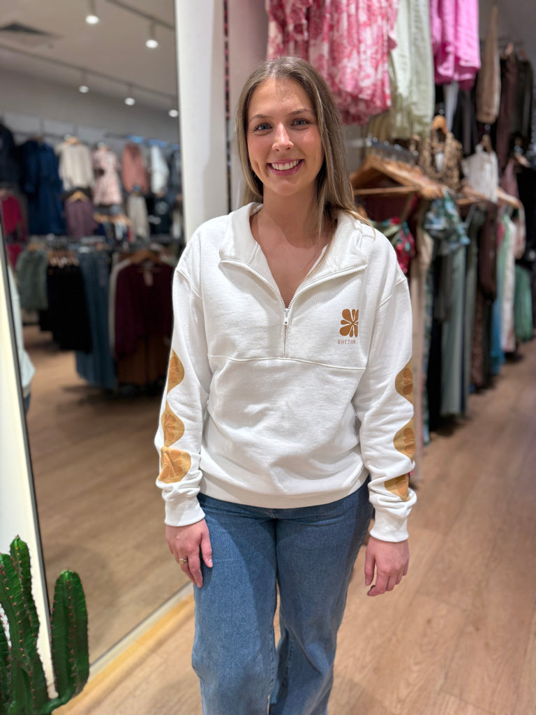 Rhythm Solitude 1/4 Zip Fleece - Vintage White