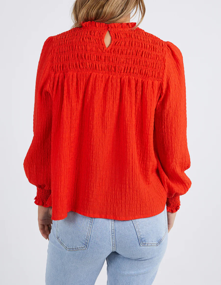 Helena Check Top - Cherry