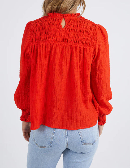 Helena Check Top - Cherry