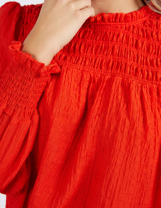 Helena Check Top - Cherry