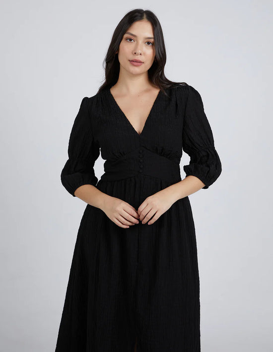 Helena Check Maxi Dress - Black