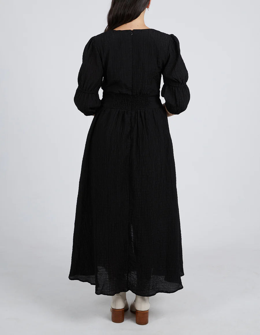 Helena Check Maxi Dress - Black