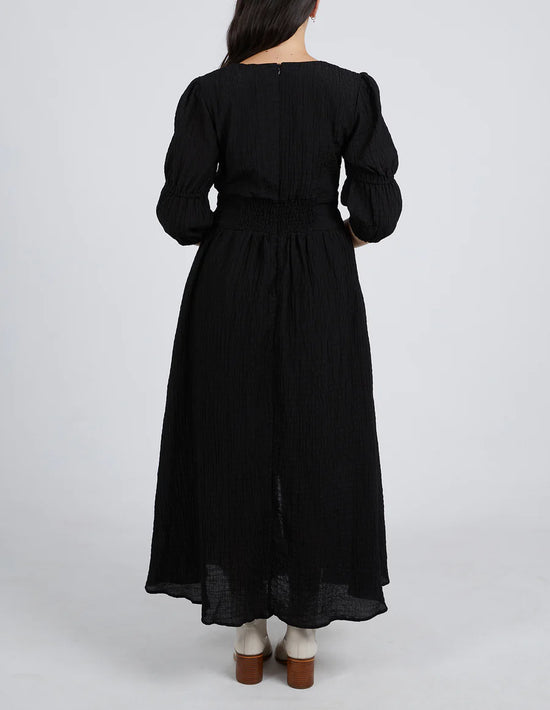 Helena Check Maxi Dress - Black