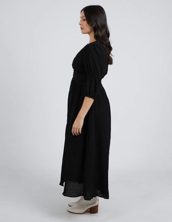 Helena Check Maxi Dress - Black