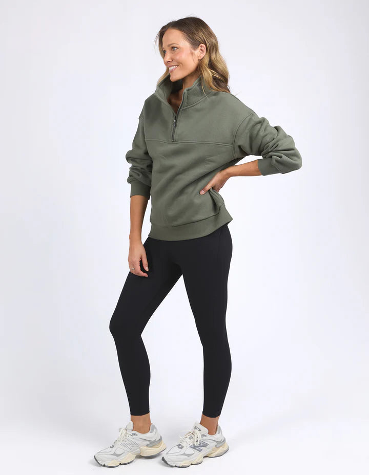 Foxwood College Zip Crew - Khaki