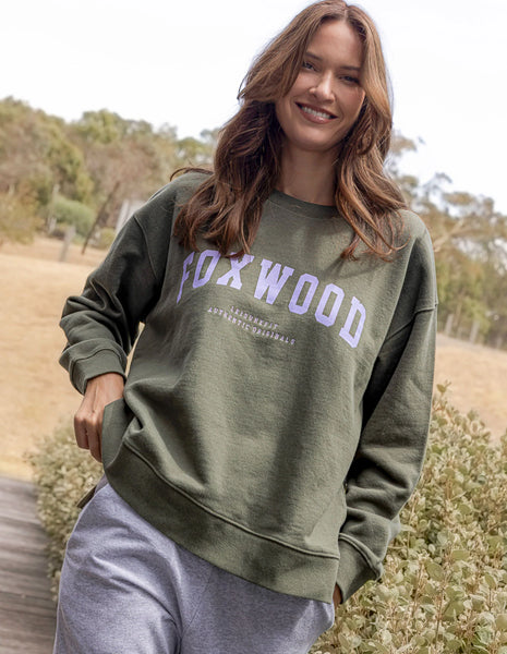 Foxwood Interval Crew - Khaki/Lilac | Laurie Claire Boutique