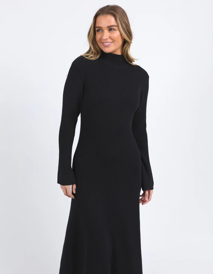 Foxwood Bexley Long Sleeve Maxi Dress - Black