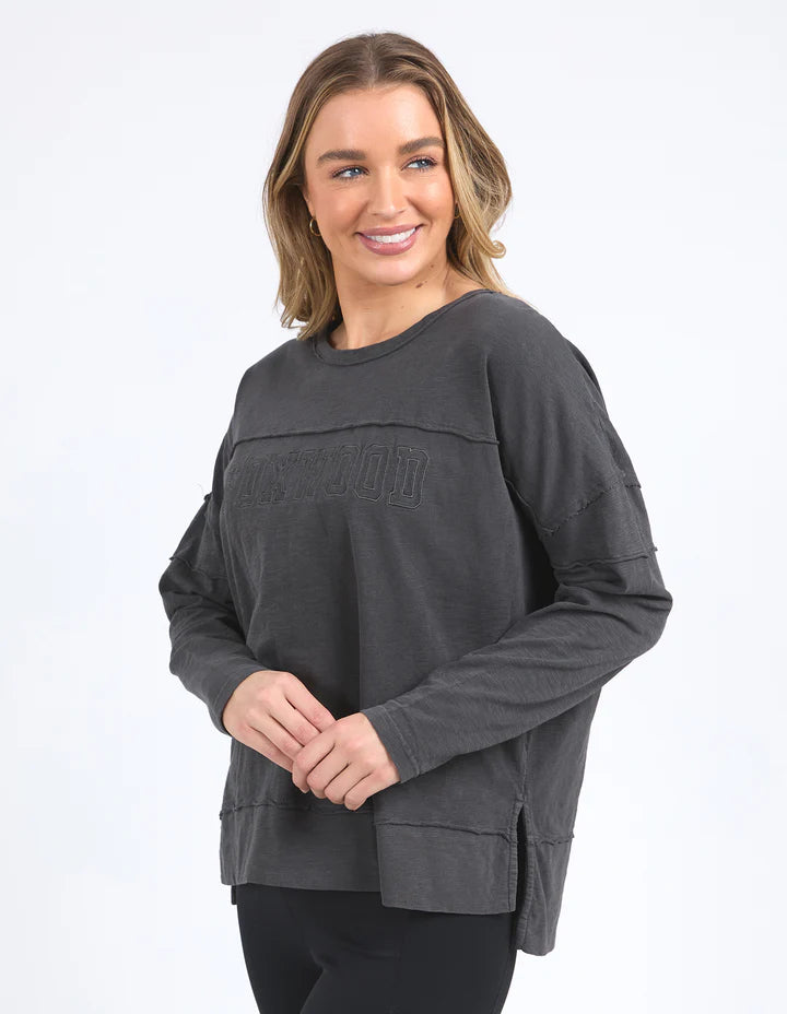 Foxwood Throw On Tee - Coal
