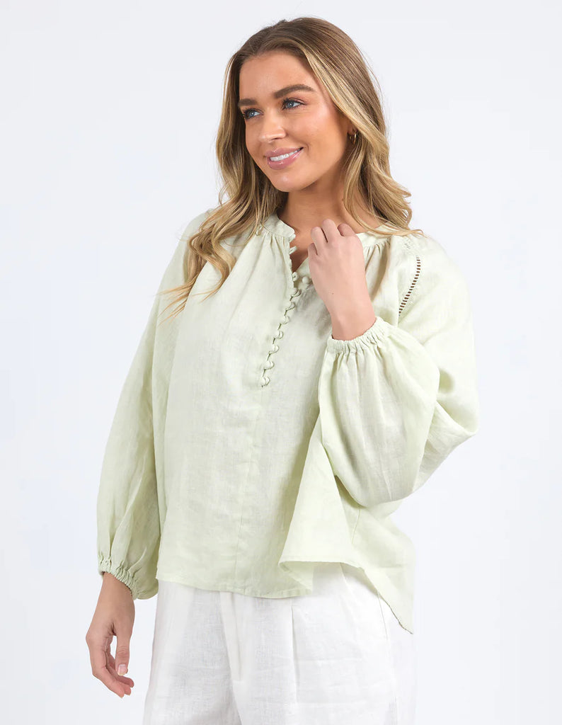 Foxwood Corsica Blouse - Fog Green