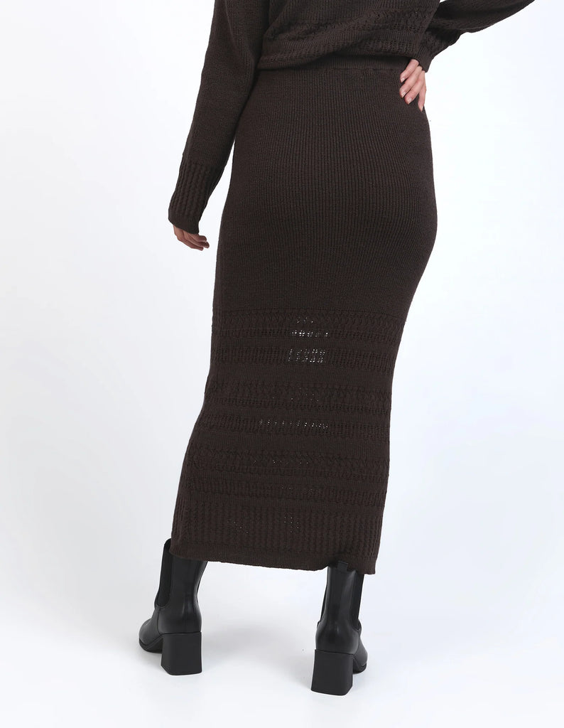 Foxwood Elka Knit Skirt - Coffee Bean