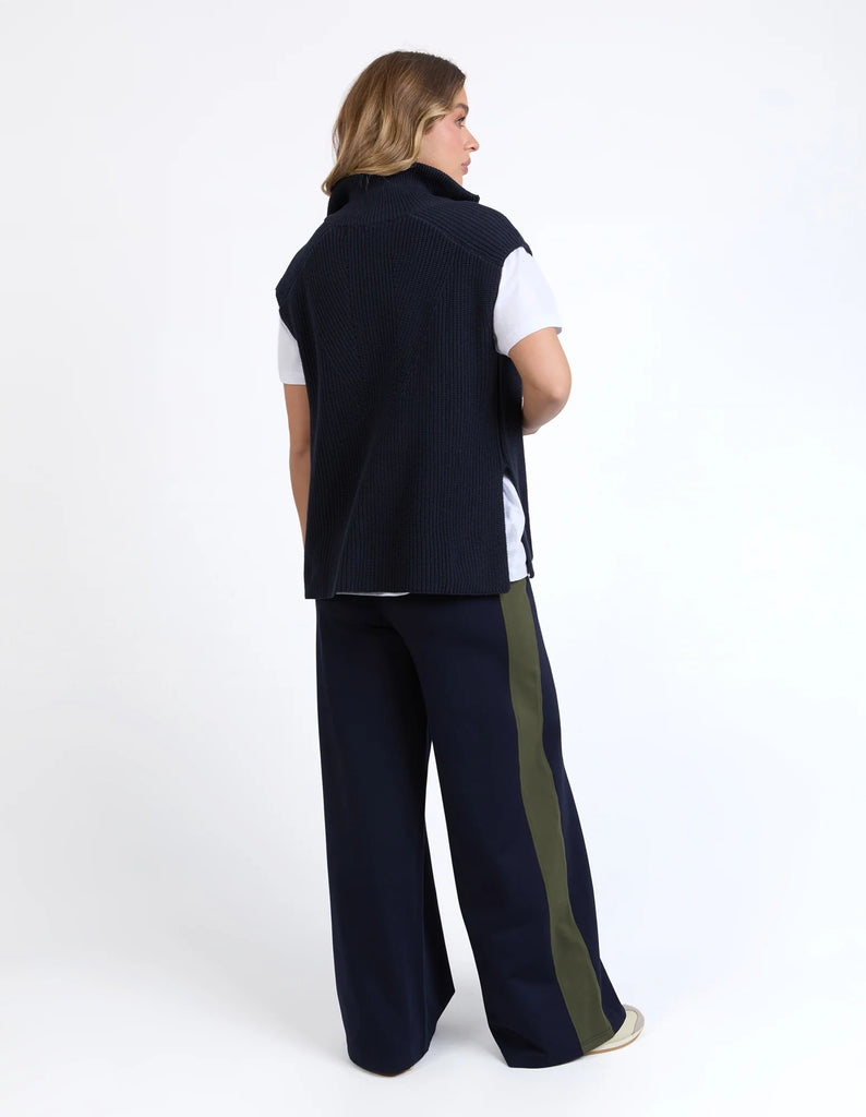Foxwood Zip Knit Vest - Navy