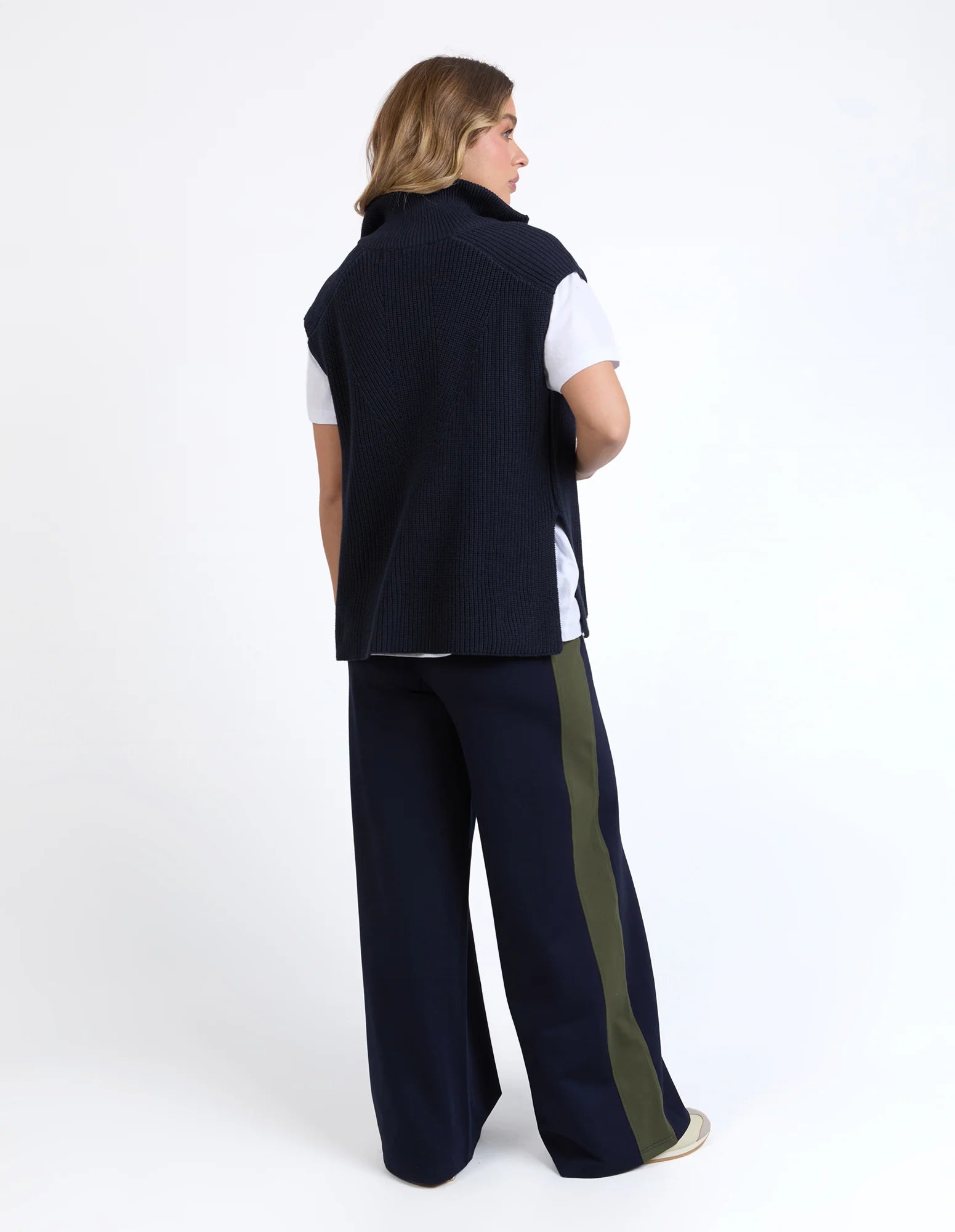 Foxwood Zip Knit Vest - Navy | Laurie Claire Boutique