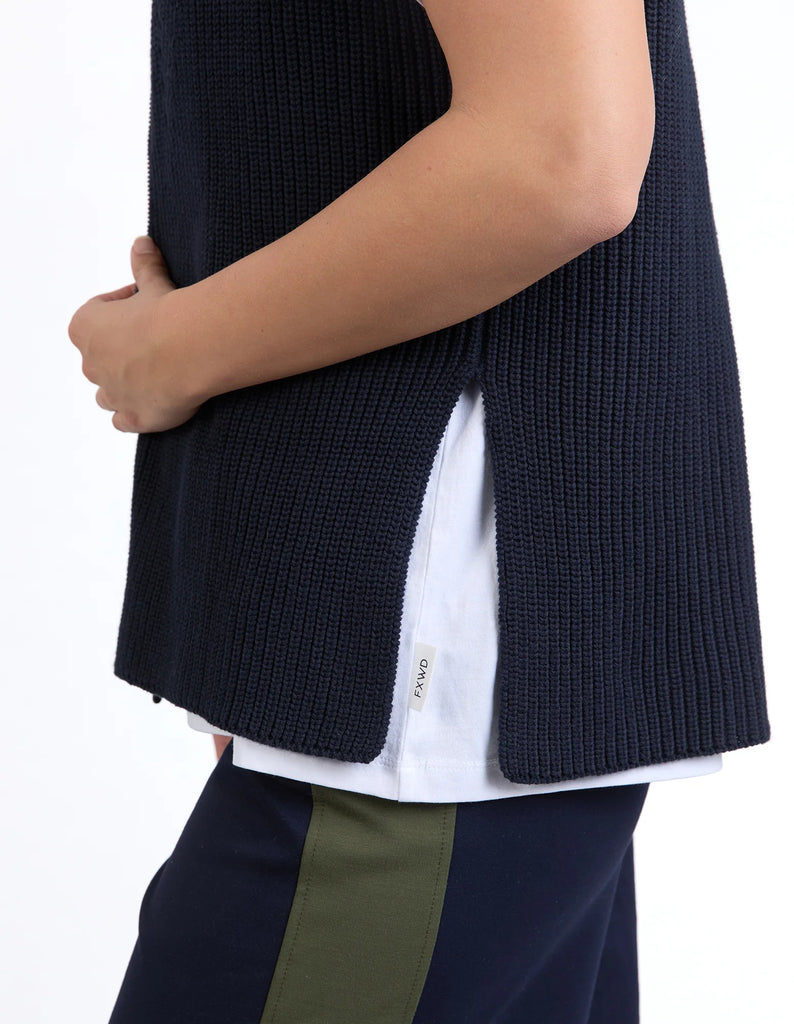 Foxwood Zip Knit Vest - Navy