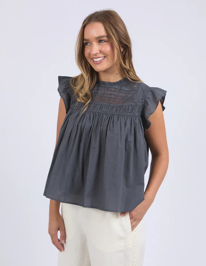 Foxwood Adelyn Top - Charcoal