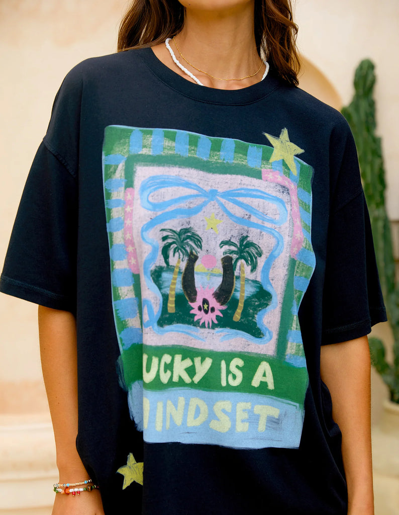 Foxwood Lucky Star Tee - Washed Black