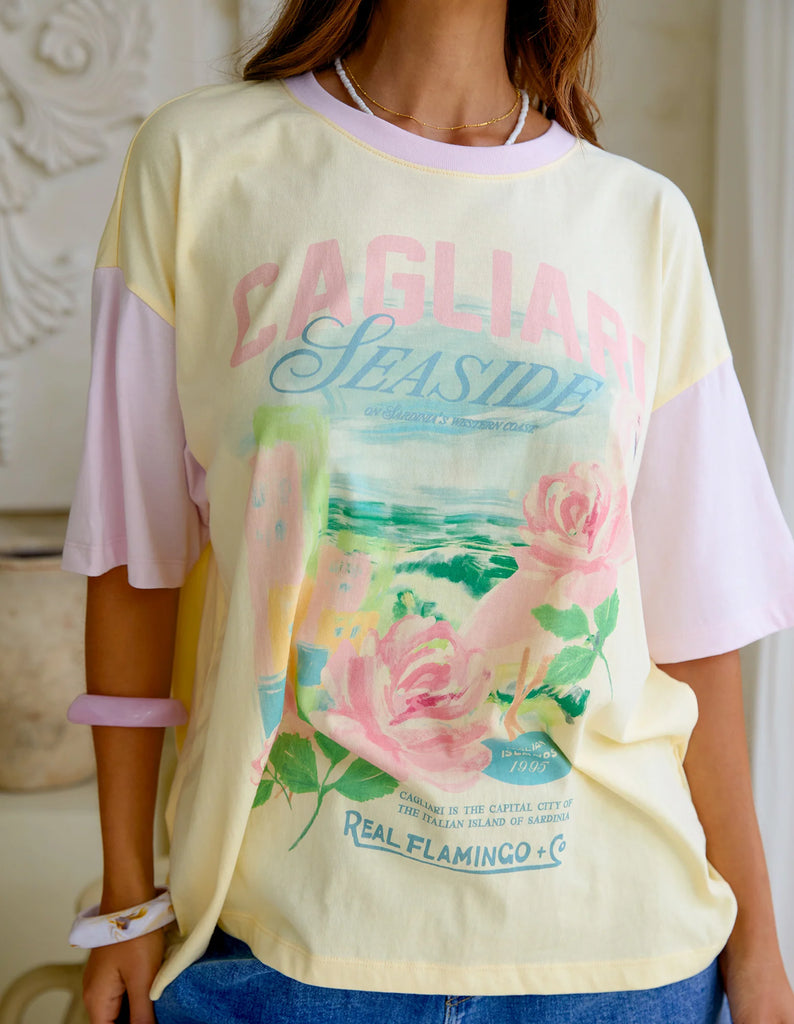 Foxwood Real Flamingo Tee - Lemon & Pink