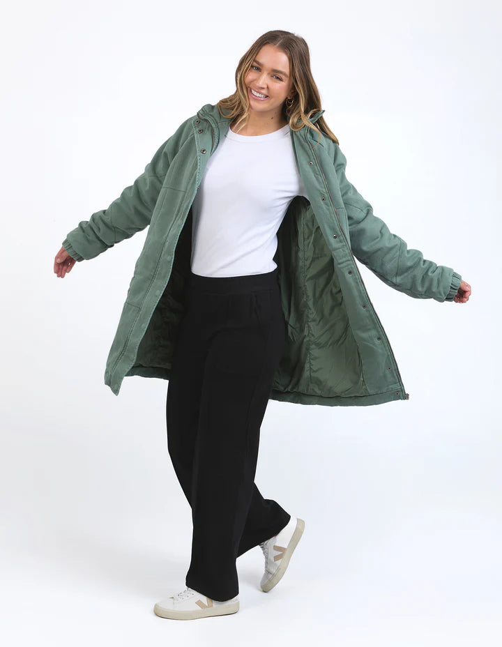 Foxwood Rosalee Longline Jacket - Washed Green