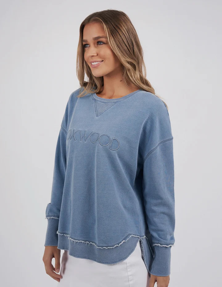 Foxwood Washed Simplified Crew - Blue