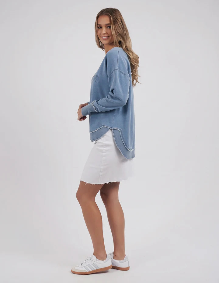 Foxwood Washed Simplified Crew - Blue