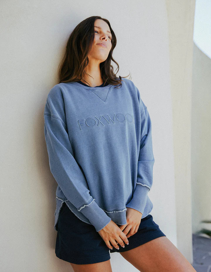 Foxwood Washed Simplified Crew - Blue