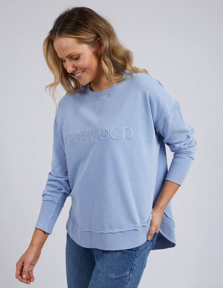 Foxwood Washed Simplified Crew - Light Blue