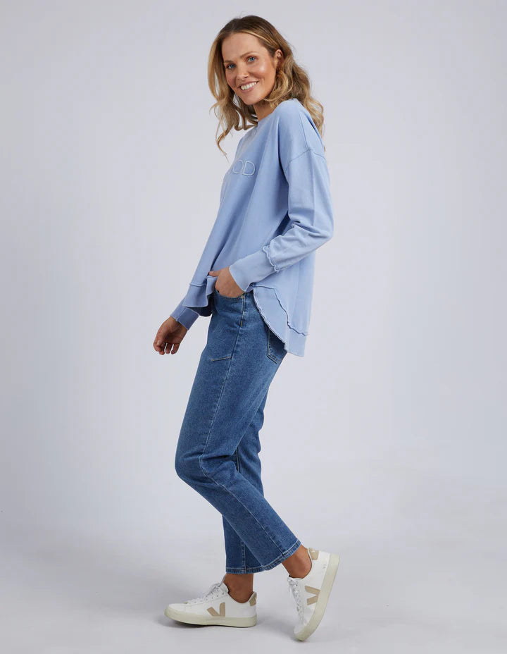Foxwood Washed Simplified Crew - Light Blue
