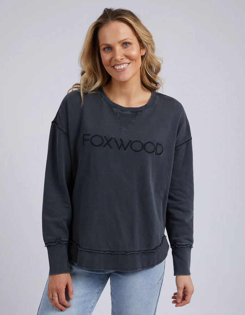 Foxwood Washed Simplified Crew - Washed Black