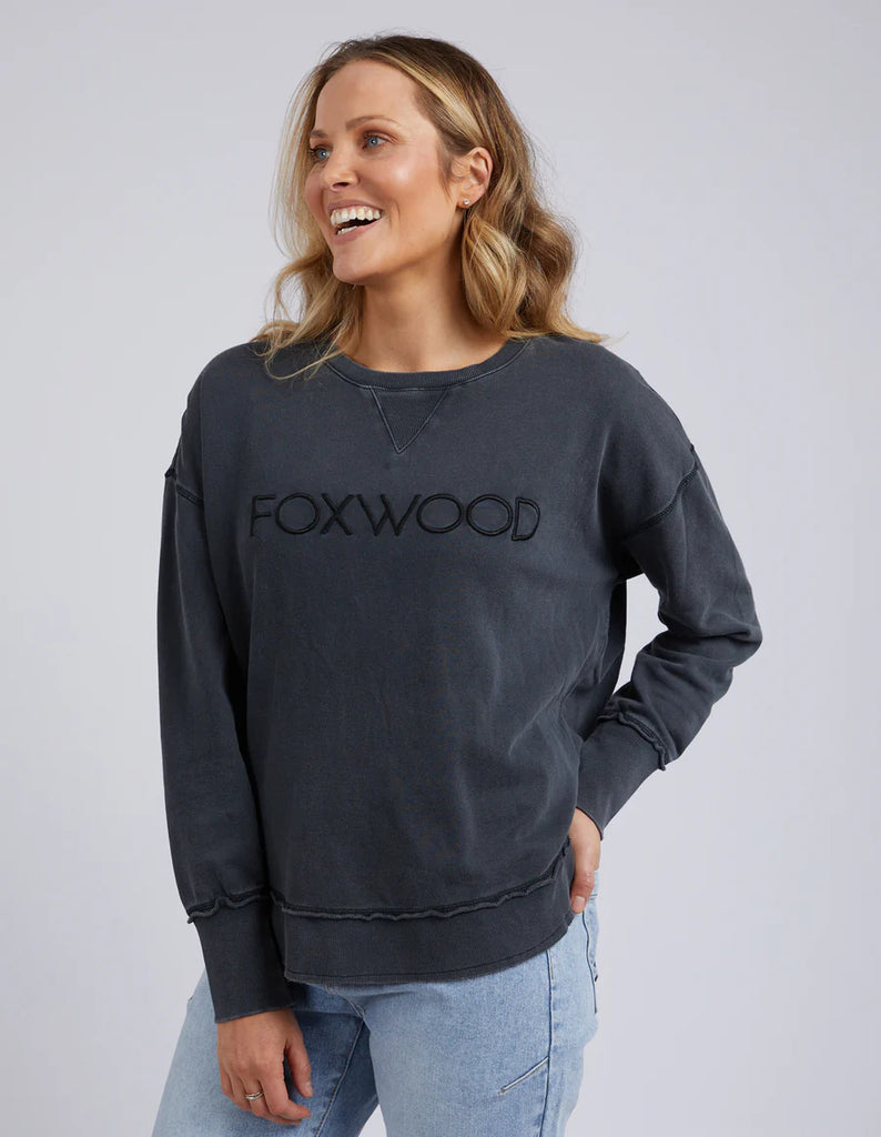 Foxwood Washed Simplified Crew - Washed Black