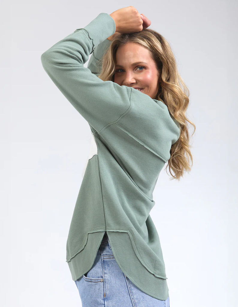 Foxwood Simplified Tonal Crew - Sage