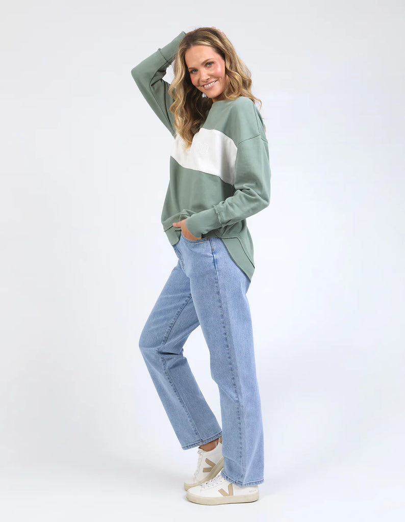 Foxwood Simplified Tonal Crew - Sage