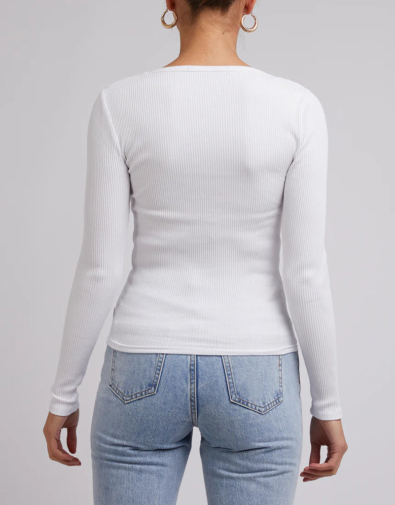 Silent Theory Rib Long Sleeve Tee - White